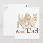 Wheaten Scotties Celebrate Vatertag Postkarte (Vorne/Hinten)