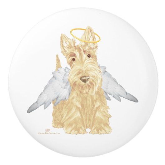 Wheaten Scottish Terrier Angel Keramikknauf (Vorderseite)