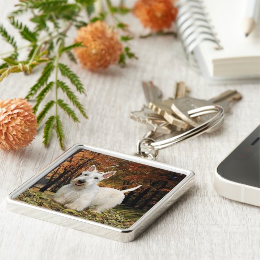 Wheaten Scottish Terrier Autumn Schlüsselanhänger (Seite)