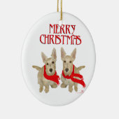 Wheaten Scottish Terrier Chirstmas Keramikornament (Rechts)
