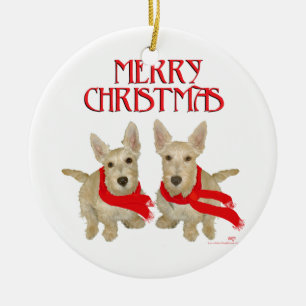 Wheaten Scottish Terrier Chirstmas Keramikornament