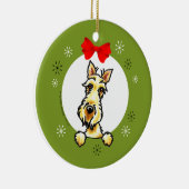 Wheaten Scottish Terrier Christmas Classic Keramikornament (Rechts)