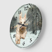 Wheaten Scottish Terrier Clock Große Wanduhr (Winkel)