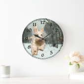 Wheaten Scottish Terrier Clock Große Wanduhr (Zuhause)