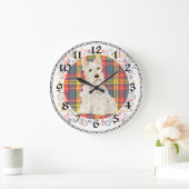 Wheaten Scottish Terrier Clock Große Wanduhr (Zuhause)