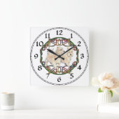 Wheaten Scottish Terrier Clock Quadratische Wanduhr (Zuhause)