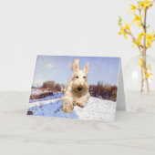 Wheaten Scottish Terrier Greeting Card Karte (Gelbe Blume)