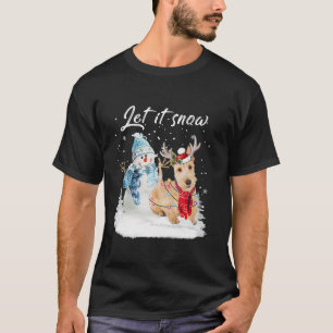 Wheaten Scottish Terrier Santa Dog Christmas Snowm T-Shirt