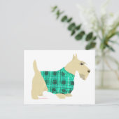 Wheaten Scottish Terrier Sweater Postkarte (Stehend Vorderseite)