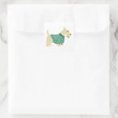 Wheaten Scottish Terrier Sweater Quadratischer Aufkleber (Tasche)
