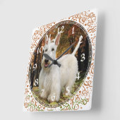 Wheaten Scottish-Terrier-Uhr Quadratische Wanduhr (Winkel)