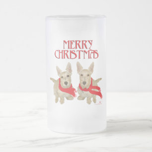 Wheaten Scottish Terrier Weihnachten Mattglas Bierglas