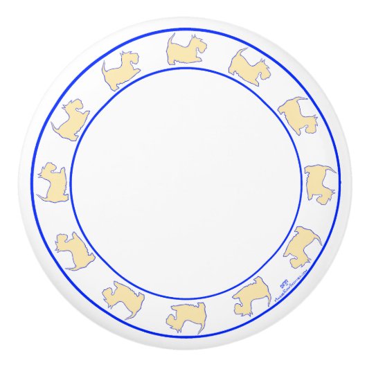 Wheaten Scottish Terriers Keramikknauf (Vorderseite)