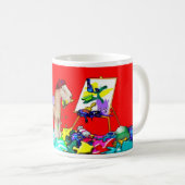 Wheaten Terrier Artist (Red Bkgd) Kaffeetasse (VorderseiteRechts)
