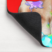 Wheaten Terrier Artist (Red Bkgd) Mousepad (Ecke)