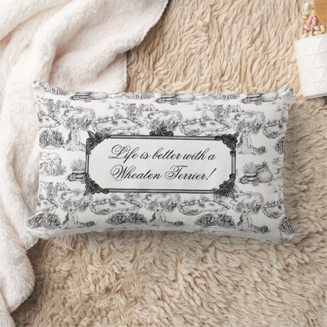 WHEATEN Terrier Black Toile mit/Anpassung Lendenkissen (Decke)