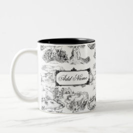 WHEATEN Terrier Black Toile mit Individuelle Name Zweifarbige Tasse