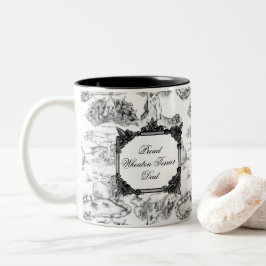 WHEATEN Terrier Black Toile mit Individuelle Name Zweifarbige Tasse