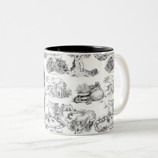WHEATEN Terrier Black Toile mit Individuelle Name Zweifarbige Tasse (VorderseiteRechts)