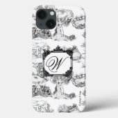 WHEATEN Terrier Black Toile mit Monogramm Case-Mate iPhone Hülle (Rückseite)