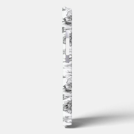 WHEATEN Terrier Black Toile mit Monogramm Case-Mate iPhone Hülle (Rückseite / Links)