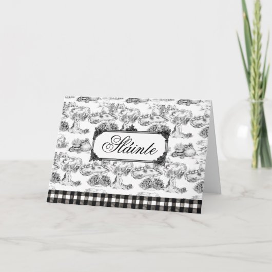 WHEATEN Terrier Black Toile "Sláinte" Gaelic Dankeskarte (Vorderseite)