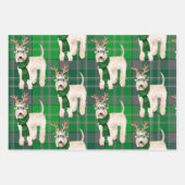 Wheaten Terrier Christmas Dog und Green Kariert Geschenkpapier Set (Vorderseite 3)