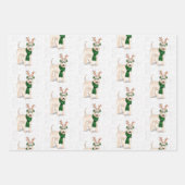 Wheaten Terrier Christmas Dog und Green Kariert Geschenkpapier Set (Vorderseite 2)
