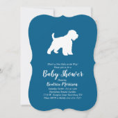 Wheaten Terrier Dog Baby Shower Blue Boy Einladung (Vorderseite)