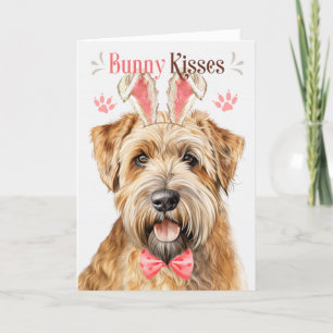 Wheaten Terrier Dog Bunny Ears für Ostern Feiertagskarte