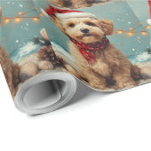 Wheaten Terrier Dog Christmas Vintag Beach Geschenkpapier (Rolleneckpunkt)