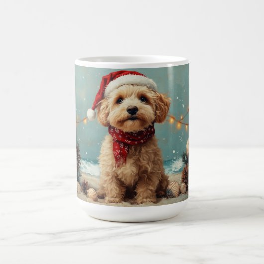 Wheaten Terrier Dog Christmas Vintag Beach Kaffeetasse (Mittel)