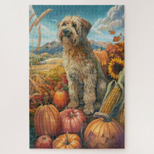 Wheaten Terrier Dog Herbsternte Erntedank Puzzle