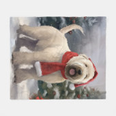Wheaten Terrier Dog im Schnee Weihnachten Fleecedecke (Vorderseite (Horizontal))