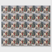 Wheaten Terrier Dog im Schnee Weihnachten Geschenkpapier (Flach)