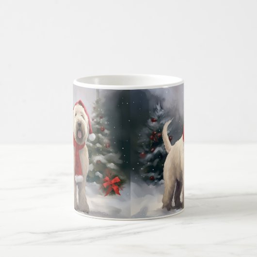 Wheaten Terrier Dog im Schnee Weihnachten Kaffeetasse (Mittel)