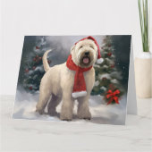 Wheaten Terrier Dog im Schnee Weihnachten Karte (Vorderseite)