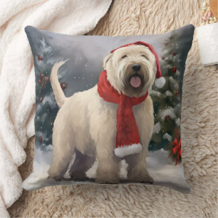 Wheaten Terrier Dog im Schnee Weihnachten Kissen