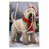 Wheaten Terrier Dog im Schnee Weihnachten Mittlere Geschenktüte (Vorderseite)