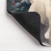 Wheaten Terrier Dog im Schnee Weihnachten Mousepad (Ecke)