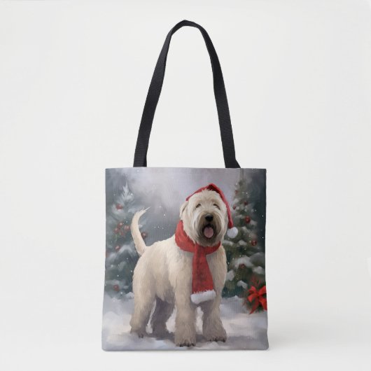Wheaten Terrier Dog im Schnee Weihnachten Tasche (Vorderseite)