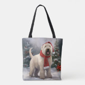 Wheaten Terrier Dog im Schnee Weihnachten Tasche (Rückseite)