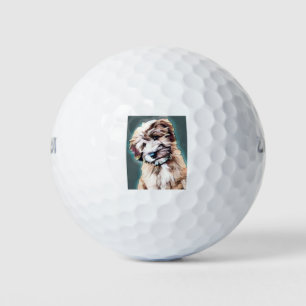 Wheaten Terrier Dog Pop Art Golfball