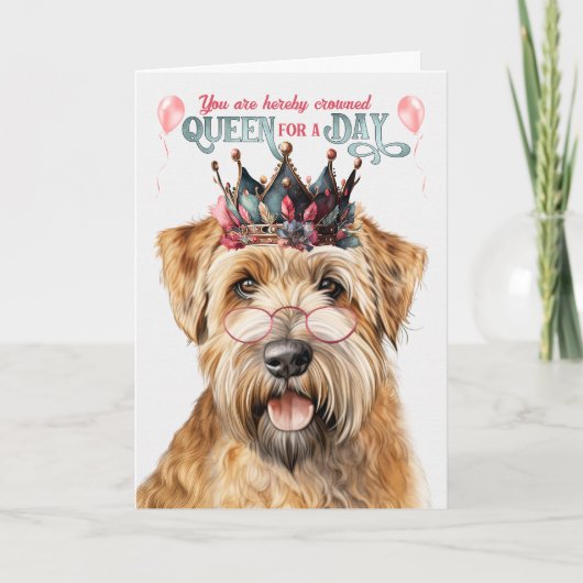 Wheaten Terrier Dog Queen Day Funny Birthday Karte (Vorderseite)
