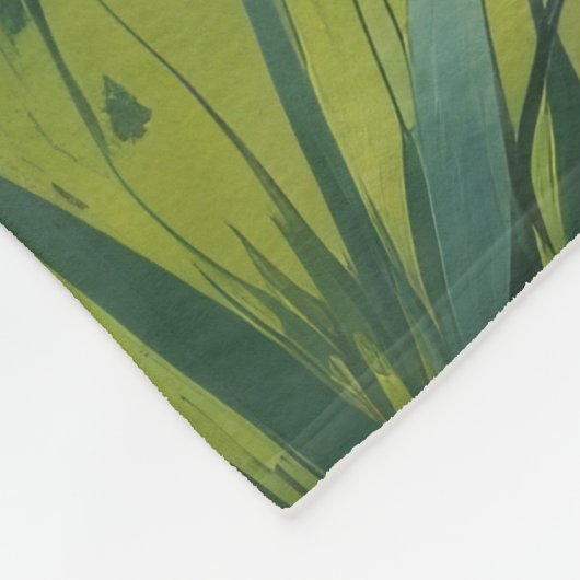 Wheaten Terrier Dog Spring Blumen Malerei Fleecedecke (Ecke)