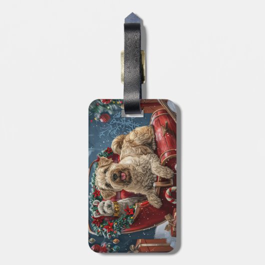 Wheaten Terrier Dog Weihnachtsfest Gepäckanhänger (Rückseite vertikal)