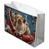 Wheaten Terrier Dog Weihnachtsfest Große Geschenktüte (Rückseite Schrägansicht)