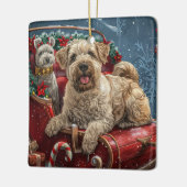 Wheaten Terrier Dog Weihnachtsfest Keramikornament (Links)