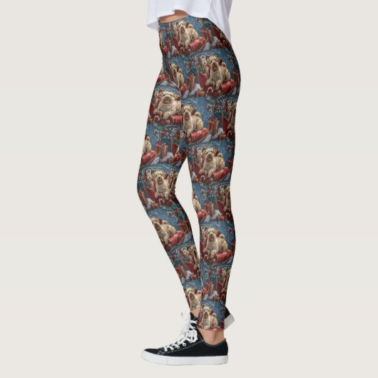 Wheaten Terrier Dog Weihnachtsfest Leggings (Links)