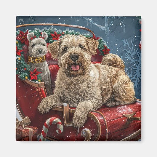 Wheaten Terrier Dog Weihnachtsfest Magnet (Vorne)